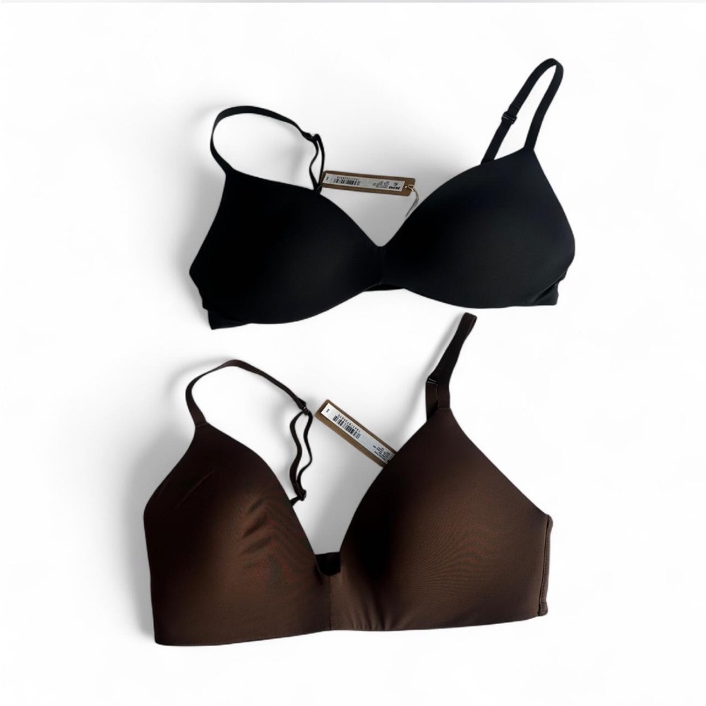 SKIMS Black and Brown Bra Set